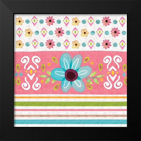 Full Bloom Pattern IV Black Modern Wood Framed Art Print by ND Art
