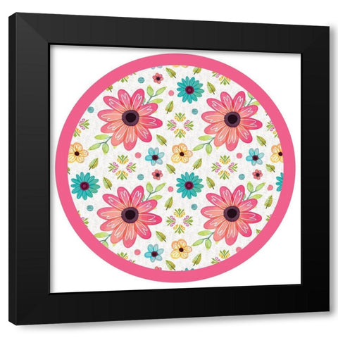 Full Bloom Plate Black Modern Wood Framed Art Print with Double Matting by ND Art
