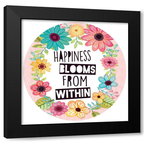 Full Bloom Plate II Black Modern Wood Framed Art Print with Double Matting by ND Art
