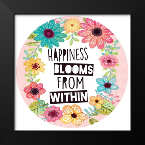 Full Bloom Plate II Black Modern Wood Framed Art Print by ND Art