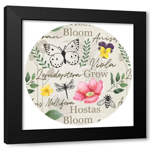 Spring Plate I Black Modern Wood Framed Art Print with Double Matting by ND Art