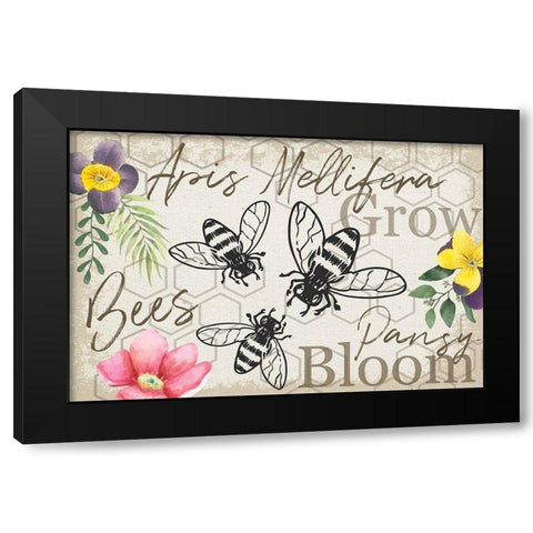 Botany Art V Black Modern Wood Framed Art Print with Double Matting by ND Art