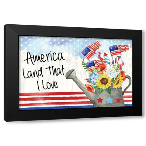 Americana II Black Modern Wood Framed Art Print with Double Matting by ND Art