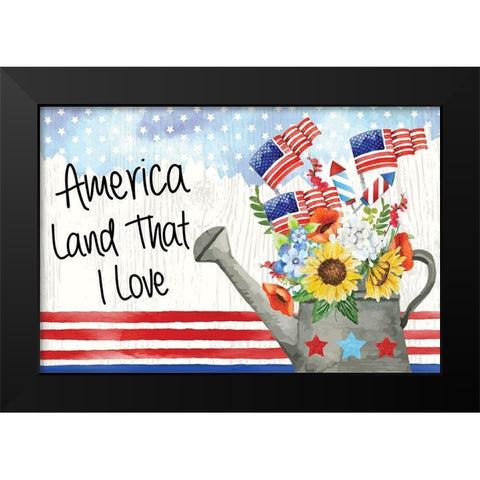 Americana II Black Modern Wood Framed Art Print by ND Art