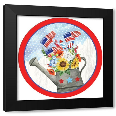 Americana Plate Black Modern Wood Framed Art Print by ND Art