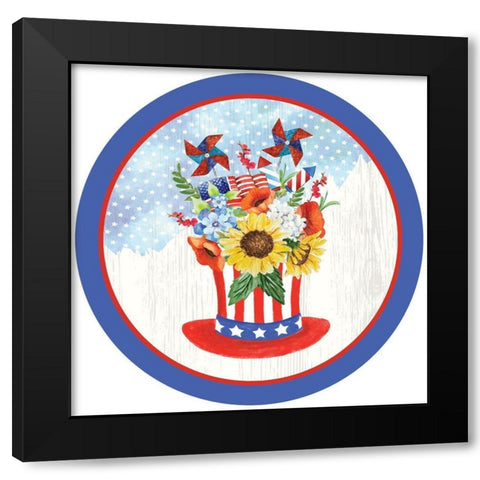 Americana Plate II Black Modern Wood Framed Art Print with Double Matting by ND Art