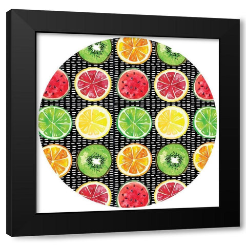 Summer Sweetness Plate II Black Modern Wood Framed Art Print with Double Matting by ND Art