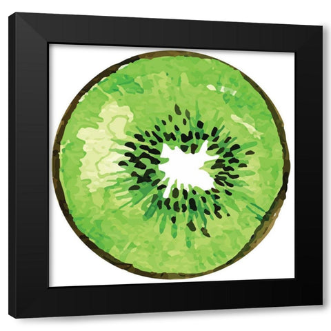 Kiwi Plate Black Modern Wood Framed Art Print with Double Matting by ND Art