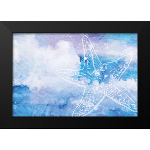 Blue Coastal II Black Modern Wood Framed Art Print by ND Art