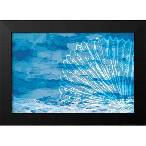 Blue Coastal III Black Modern Wood Framed Art Print by ND Art