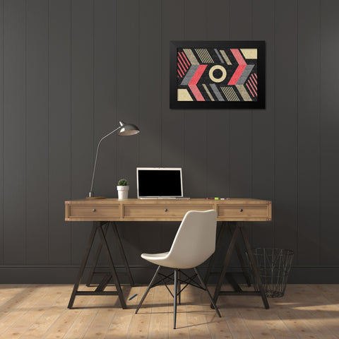Mod Abstract II Black Modern Wood Framed Art Print by ND Art