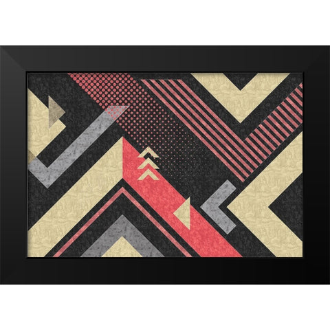 Mod Abstract III Black Modern Wood Framed Art Print by ND Art