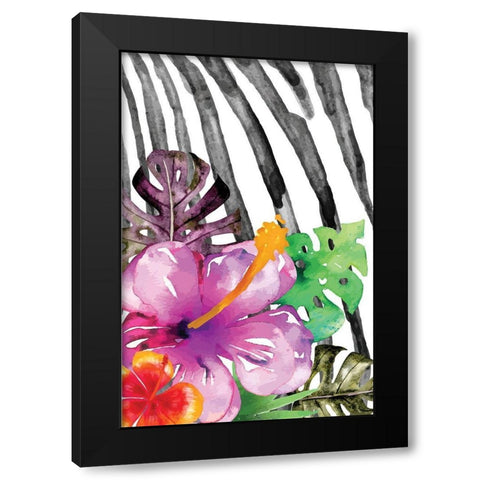 Tropical Jungle II Black Modern Wood Framed Art Print with Double Matting by ND Art