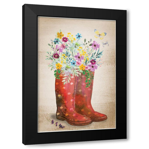 Wild Flower I Black Modern Wood Framed Art Print with Double Matting by ND Art