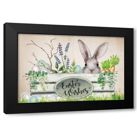 Easter Garden I Black Modern Wood Framed Art Print with Double Matting by ND Art