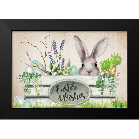 Easter Garden I Black Modern Wood Framed Art Print by ND Art