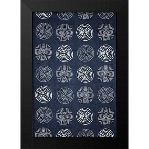 Blue and White IV Black Modern Wood Framed Art Print by ND Art