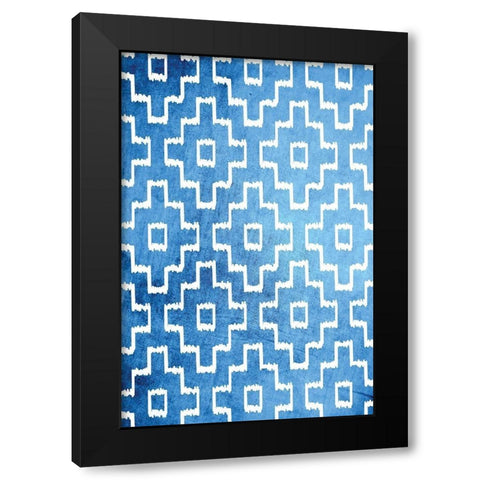 Blue and White VII Black Modern Wood Framed Art Print by ND Art