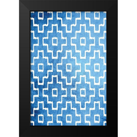 Blue and White VII Black Modern Wood Framed Art Print by ND Art
