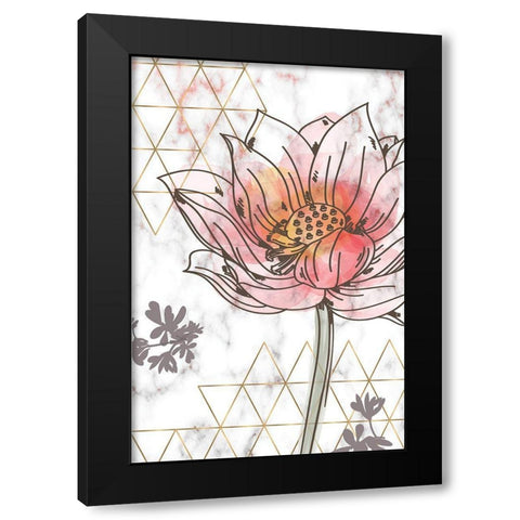 Spring Elegance II Black Modern Wood Framed Art Print with Double Matting by ND Art