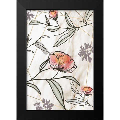 Spring Elegance III Black Modern Wood Framed Art Print by ND Art