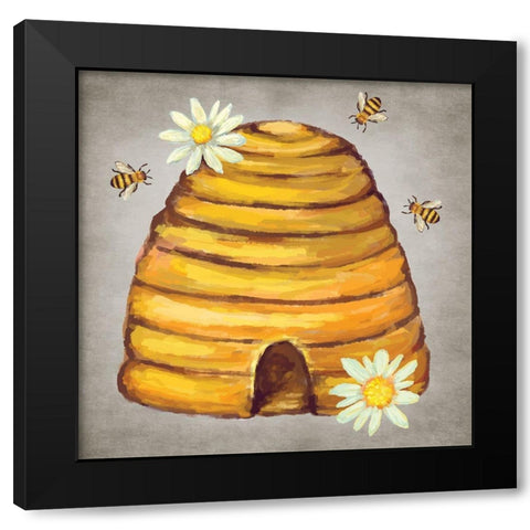 Bee and Willow II Black Modern Wood Framed Art Print with Double Matting by ND Art
