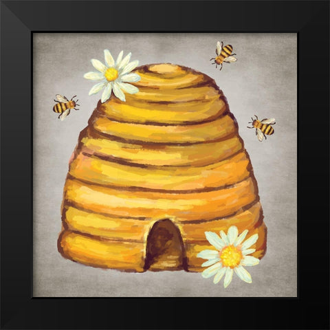 Bee and Willow II Black Modern Wood Framed Art Print by ND Art