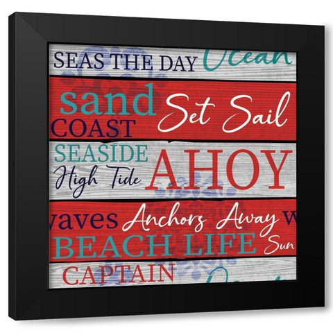 New England Pattern III Black Modern Wood Framed Art Print with Double Matting by ND Art