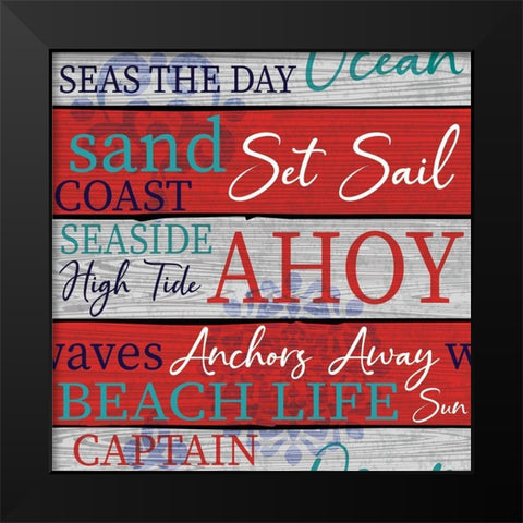 New England Pattern III Black Modern Wood Framed Art Print by ND Art