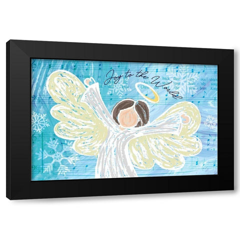 Joy to the World Black Modern Wood Framed Art Print with Double Matting by ND Art