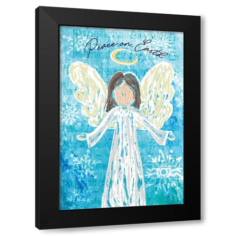 Peace on Earth Black Modern Wood Framed Art Print with Double Matting by ND Art