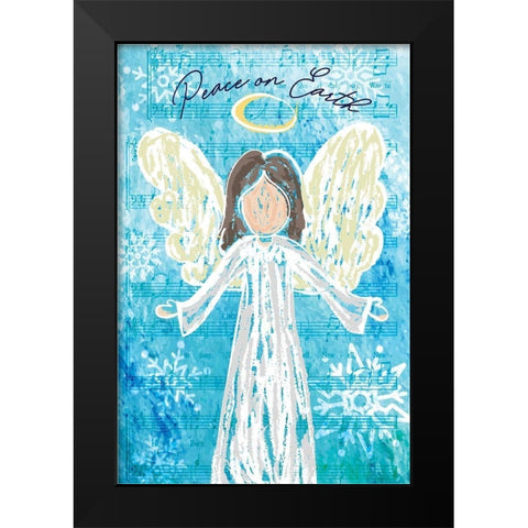 Peace on Earth Black Modern Wood Framed Art Print by ND Art