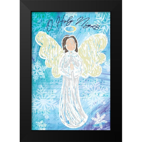 O Holy Night Black Modern Wood Framed Art Print by ND Art