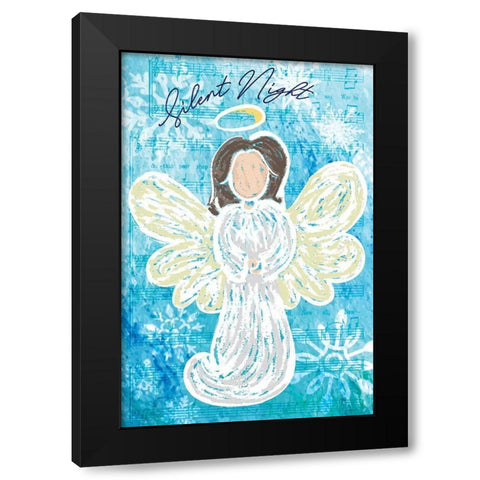 Silent Night Black Modern Wood Framed Art Print with Double Matting by ND Art