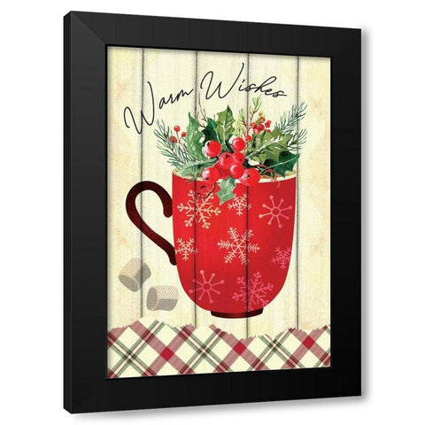 Warm Wishes Black Modern Wood Framed Art Print by ND Art