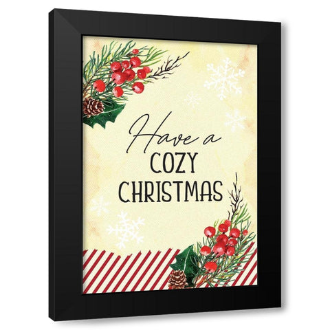 Cozy Christmas Black Modern Wood Framed Art Print by ND Art