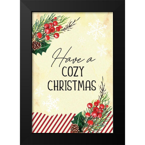 Cozy Christmas Black Modern Wood Framed Art Print by ND Art