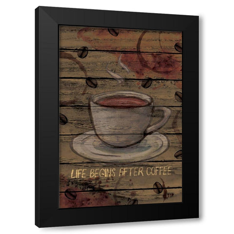 Coffee I Black Modern Wood Framed Art Print with Double Matting by ND Art