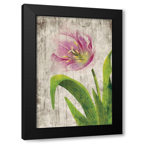 Tulips I Black Modern Wood Framed Art Print with Double Matting by ND Art