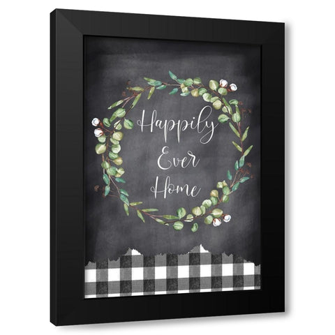 Happy Ever Home Black Modern Wood Framed Art Print with Double Matting by ND Art