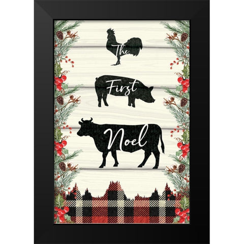 The First Noel Black Modern Wood Framed Art Print by ND Art