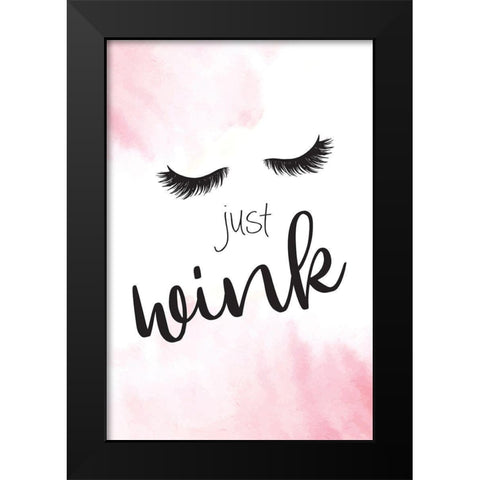 Just Wink Black Modern Wood Framed Art Print by ND Art