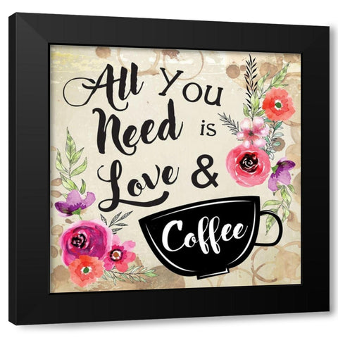 All You Need Black Modern Wood Framed Art Print by ND Art