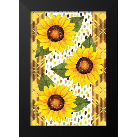 Sunflowers Black Modern Wood Framed Art Print by ND Art