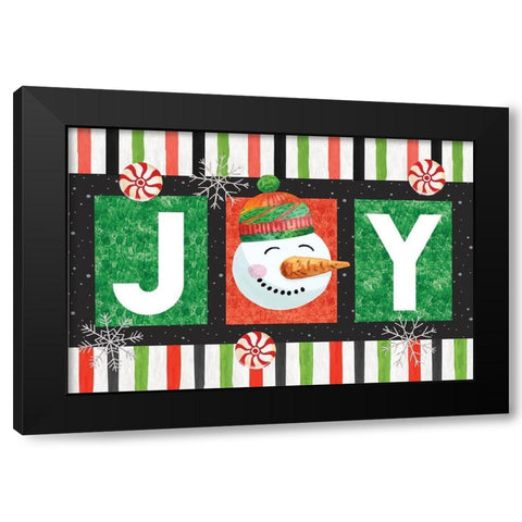 Joy Black Modern Wood Framed Art Print by ND Art