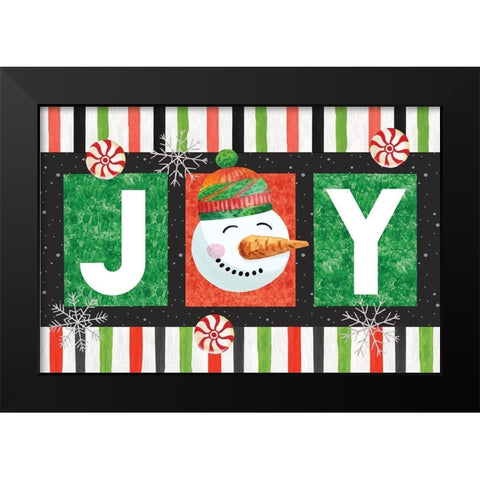 Joy Black Modern Wood Framed Art Print by ND Art