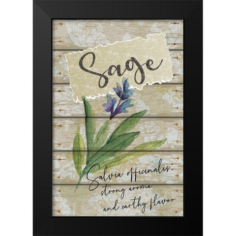 Sage Black Modern Wood Framed Art Print by ND Art