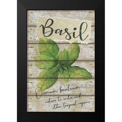 Basil Black Modern Wood Framed Art Print by ND Art