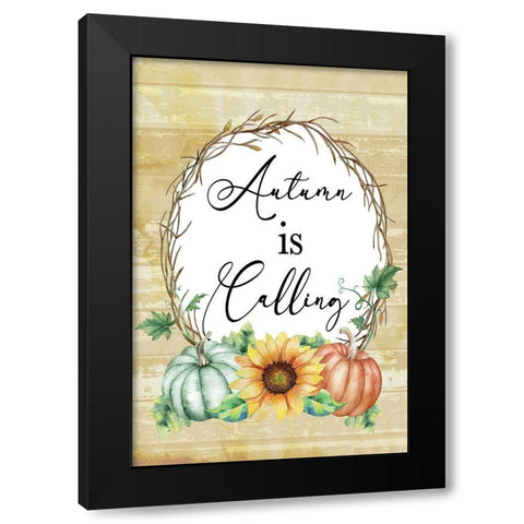Autumn is Calling Black Modern Wood Framed Art Print with Double Matting by ND Art