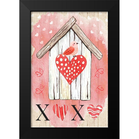 XO Birdhouse Black Modern Wood Framed Art Print by ND Art